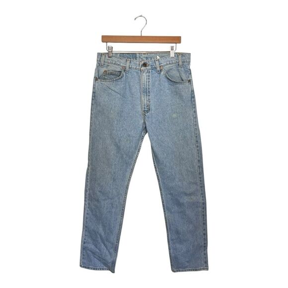 Levi’s Blue Denim Vintage Orange Tab 505 Straight Leg Regular Fit 5 Pocket 34X32 - Picture 1 of 12